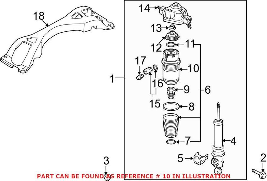 Audi VW Air Spring - Rear 7L6616503B